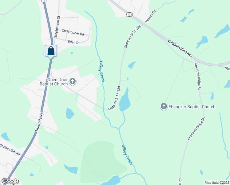 map of restaurants, bars, coffee shops, grocery stores, and more near 509 State Road S-11-238 in Gaffney