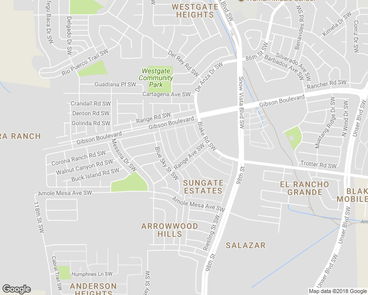 map of restaurants, bars, coffee shops, grocery stores, and more near 99999 Garden Gate Lane Southwest in Albuquerque