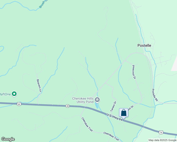 map of restaurants, bars, coffee shops, grocery stores, and more near 100 Hutcheson Hill in Copperhill