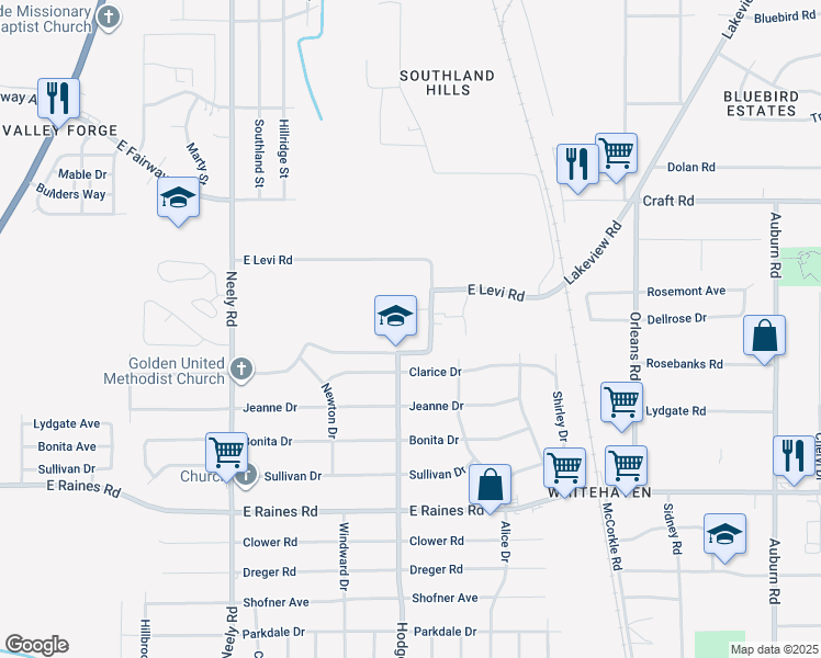 map of restaurants, bars, coffee shops, grocery stores, and more near 430 Ivan Road in Memphis