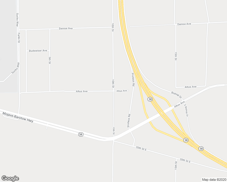 map of restaurants, bars, coffee shops, grocery stores, and more near 10th Street in Mojave