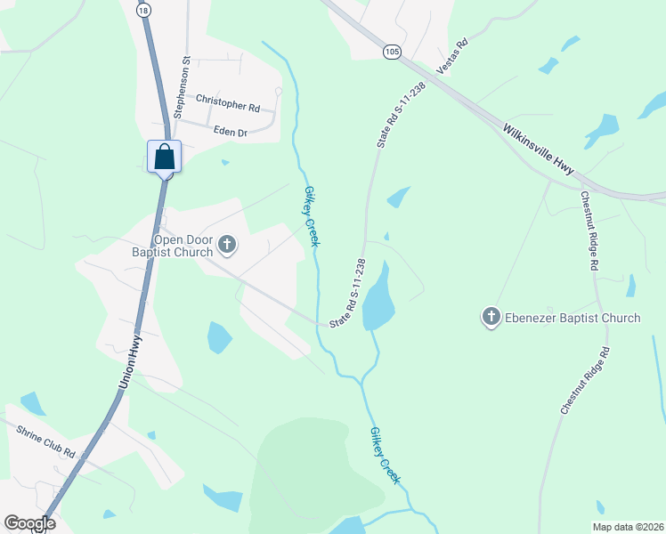 map of restaurants, bars, coffee shops, grocery stores, and more near 429 Edgewater Drive in Gaffney