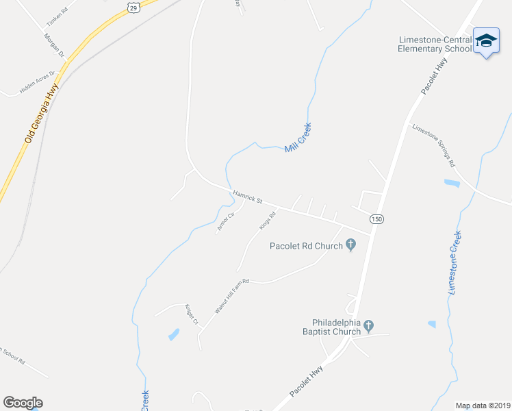 map of restaurants, bars, coffee shops, grocery stores, and more near 1066 Hamrick Street in Gaffney