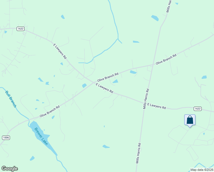 map of restaurants, bars, coffee shops, grocery stores, and more near 5915 Olive Branch Road in Wingate