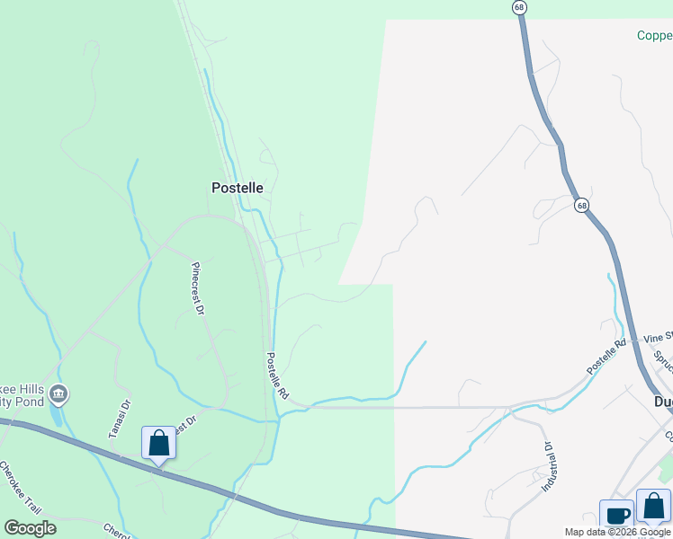 map of restaurants, bars, coffee shops, grocery stores, and more near 164 Cutcher Street in Copperhill