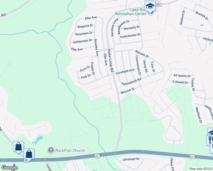 map of restaurants, bars, coffee shops, grocery stores, and more near 5911 Crown Ridge Court in Fayetteville