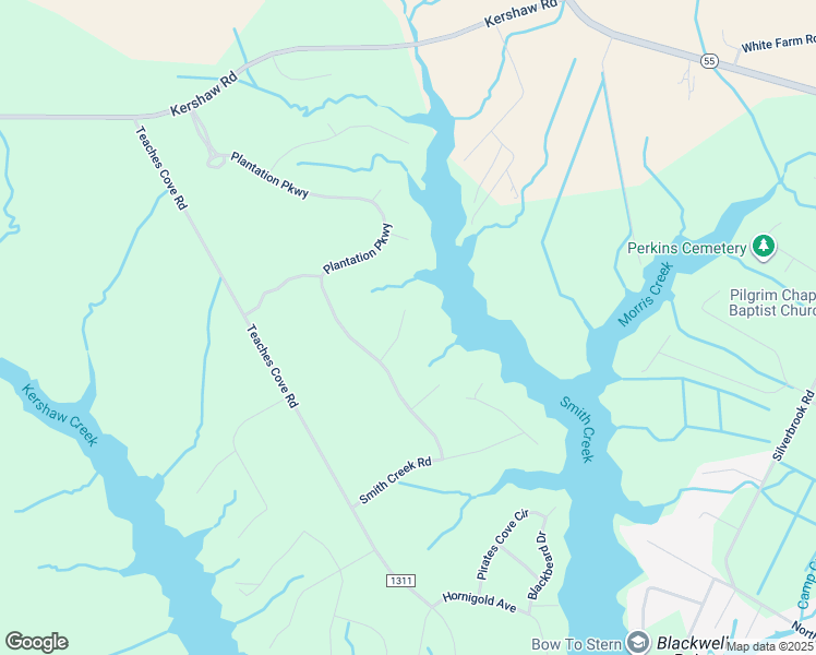 map of restaurants, bars, coffee shops, grocery stores, and more near 96 Shoreline Court in Oriental