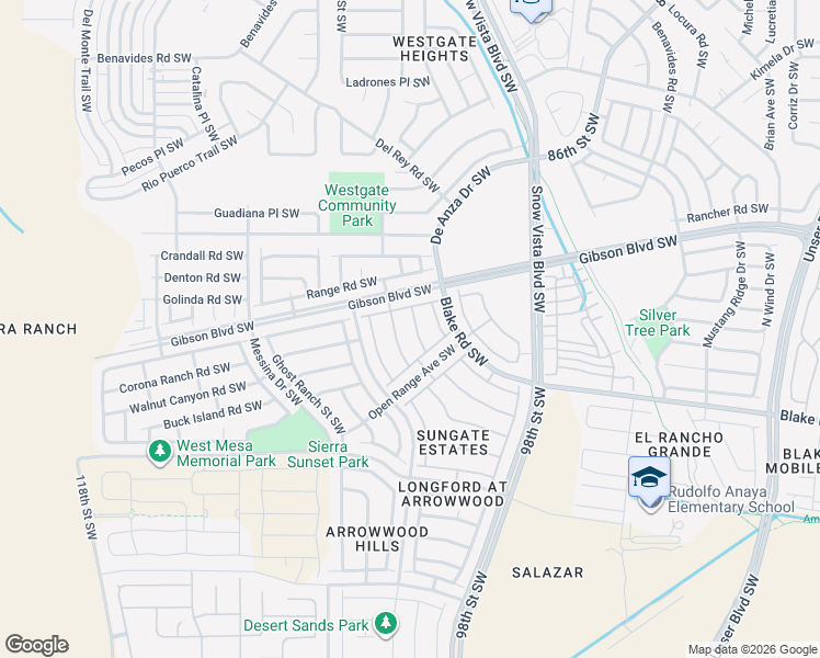 map of restaurants, bars, coffee shops, grocery stores, and more near 2308 Iron Gate Trail Southwest in Albuquerque