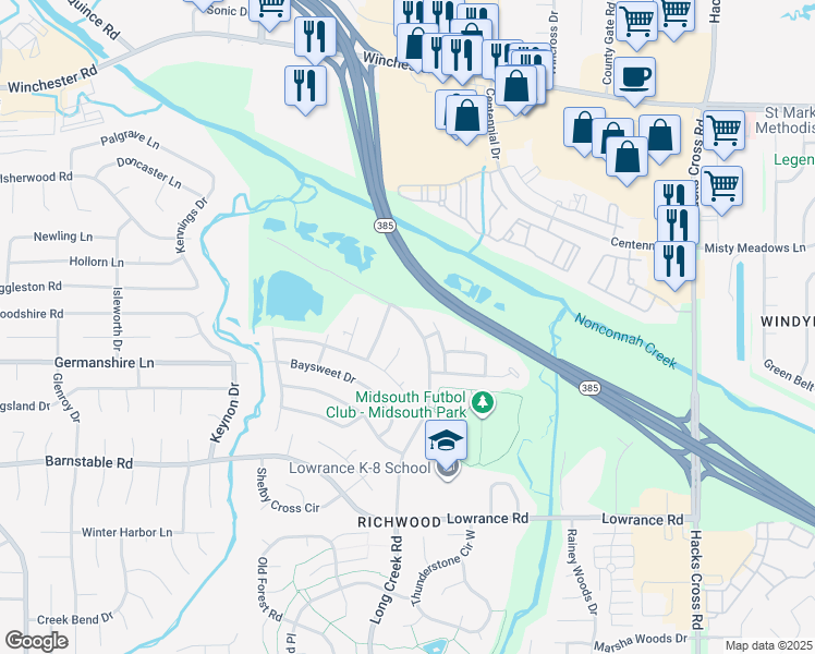 map of restaurants, bars, coffee shops, grocery stores, and more near 3907 Gavick Cove in Memphis