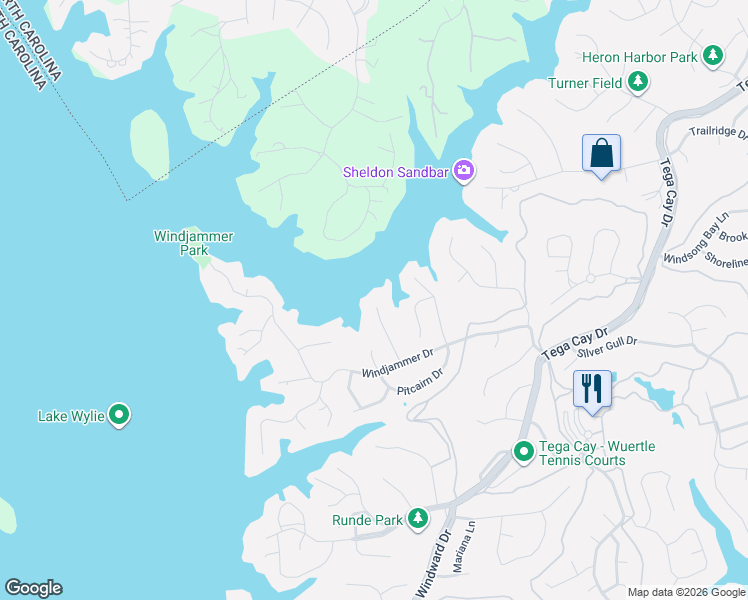 map of restaurants, bars, coffee shops, grocery stores, and more near 9024 Palau Court in Fort Mill