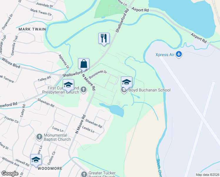 map of restaurants, bars, coffee shops, grocery stores, and more near 4702 Dorisa Avenue in Chattanooga