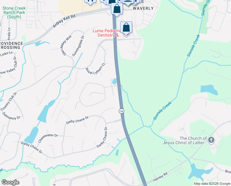 map of restaurants, bars, coffee shops, grocery stores, and more near 12319 Summer Breeze Court in Charlotte