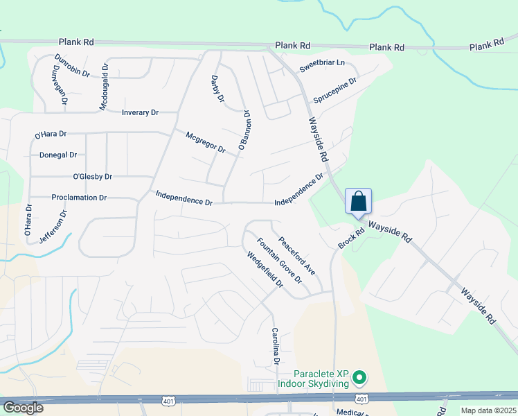 map of restaurants, bars, coffee shops, grocery stores, and more near 159 Independence Drive in Raeford