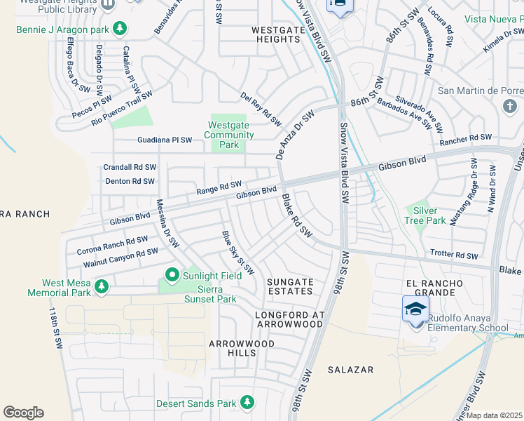 map of restaurants, bars, coffee shops, grocery stores, and more near 2315 Iron Gate Trail Southwest in Albuquerque