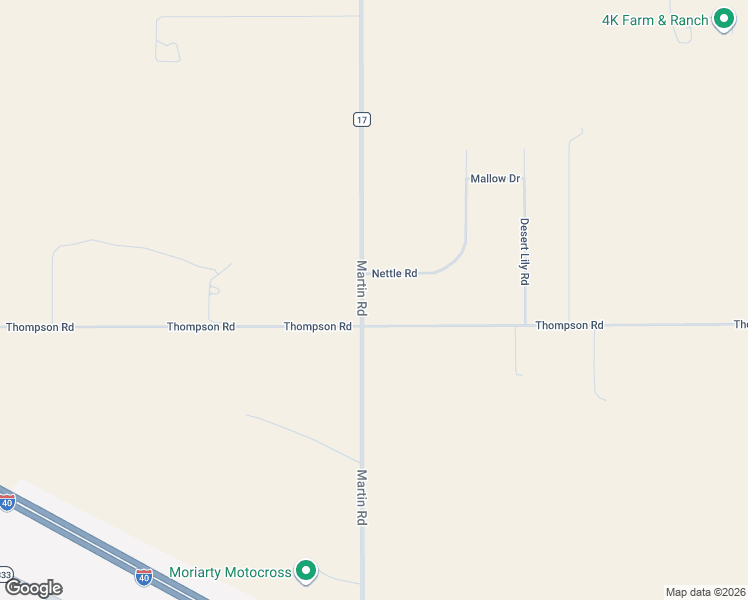 map of restaurants, bars, coffee shops, grocery stores, and more near 4 Nettle Road in Moriarty