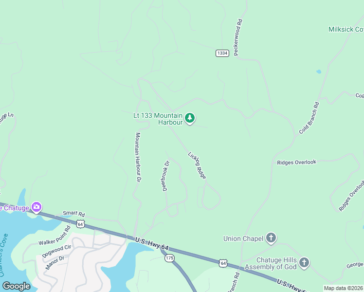 map of restaurants, bars, coffee shops, grocery stores, and more near 318 Licklog Ridge in Hayesville
