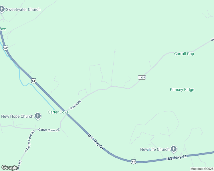 map of restaurants, bars, coffee shops, grocery stores, and more near 3274-3470 State Road 1305 in Hayesville