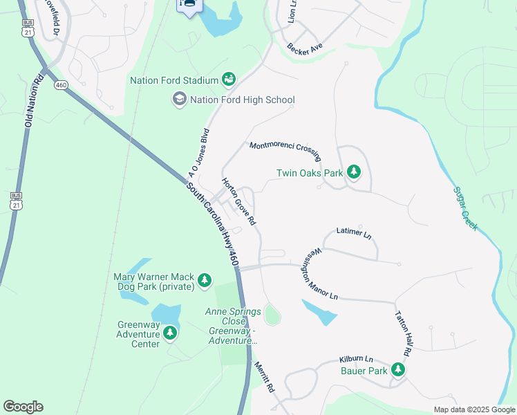 map of restaurants, bars, coffee shops, grocery stores, and more near 516 Sweet Peach Lane in Fort Mill