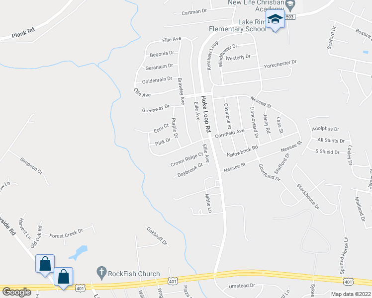 map of restaurants, bars, coffee shops, grocery stores, and more near 5929 Cornfield Avenue in Fayetteville