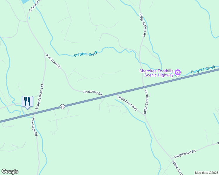 map of restaurants, bars, coffee shops, grocery stores, and more near 3958 South Carolina 11 in Pickens