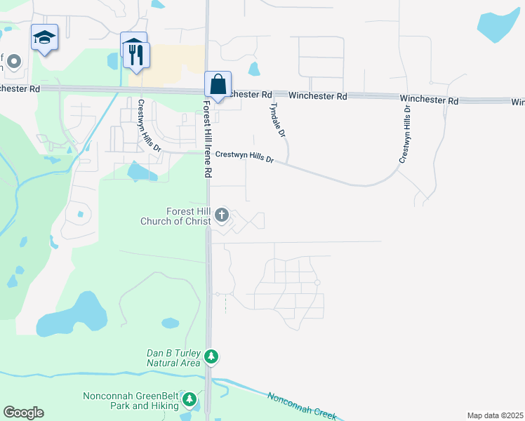 map of restaurants, bars, coffee shops, grocery stores, and more near 3918 Yokefellow Circle in Memphis