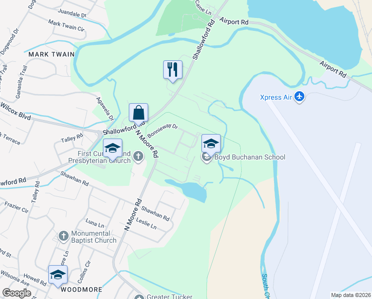 map of restaurants, bars, coffee shops, grocery stores, and more near 4702 Dorisa Avenue in Chattanooga