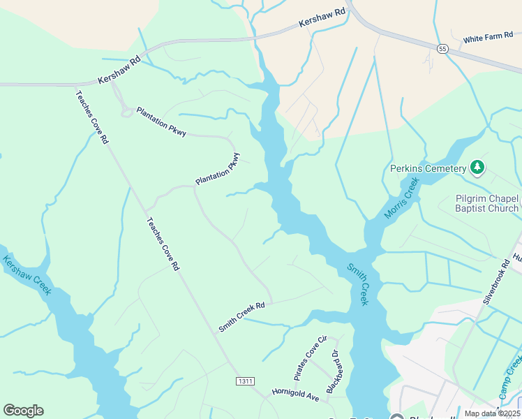 map of restaurants, bars, coffee shops, grocery stores, and more near 96 Shoreline Court in Oriental