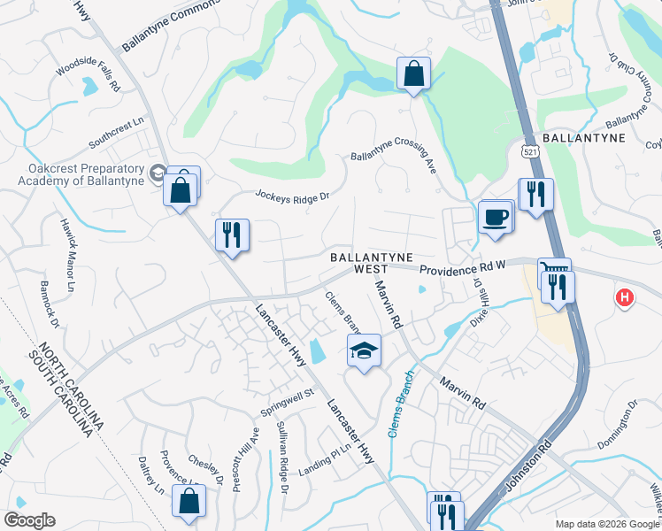 map of restaurants, bars, coffee shops, grocery stores, and more near in Charlotte