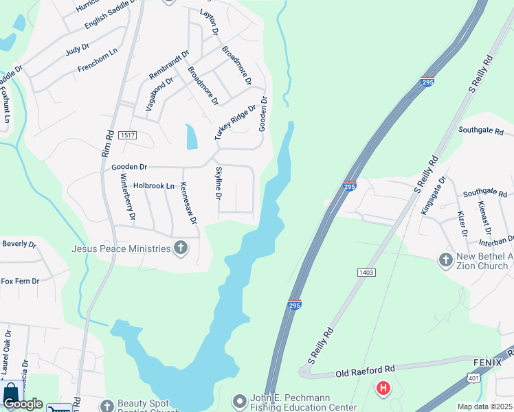 map of restaurants, bars, coffee shops, grocery stores, and more near 1339 Oak Knolls Drive in Fayetteville