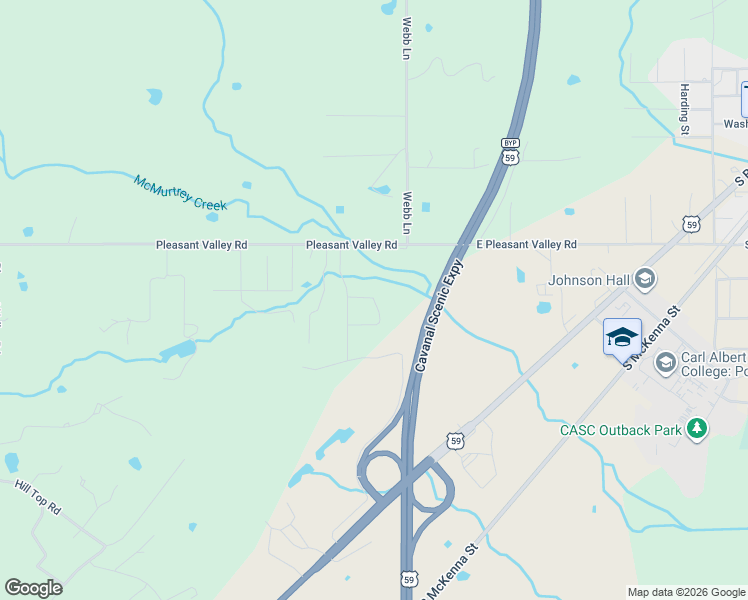map of restaurants, bars, coffee shops, grocery stores, and more near 105 Eagle Court in Poteau