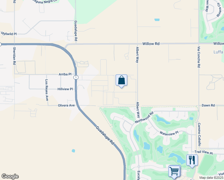 map of restaurants, bars, coffee shops, grocery stores, and more near 808 Albert Way in Arroyo Grande