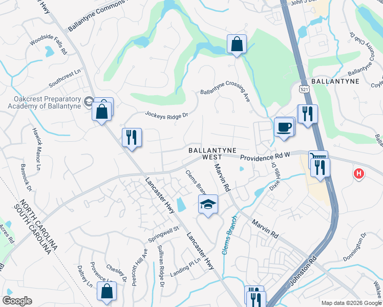 map of restaurants, bars, coffee shops, grocery stores, and more near in Charlotte
