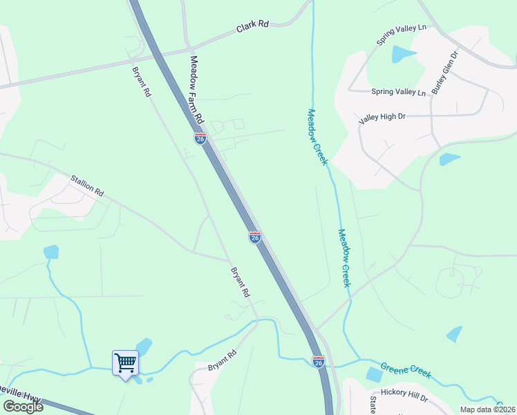 map of restaurants, bars, coffee shops, grocery stores, and more near 1011 Meadow Farm Road in Inman