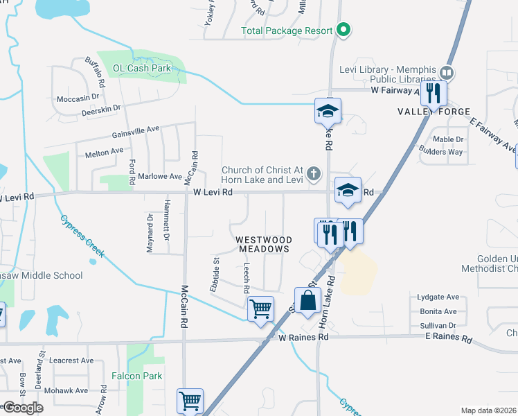 map of restaurants, bars, coffee shops, grocery stores, and more near 3927 Lillian Cove in Memphis