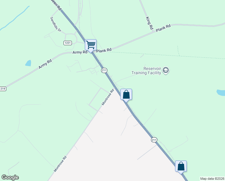 map of restaurants, bars, coffee shops, grocery stores, and more near 6449 Aberdeen Road in Raeford