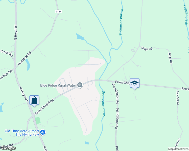 map of restaurants, bars, coffee shops, grocery stores, and more near 100 Fews Chapel Road in Greer