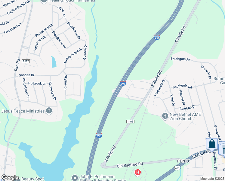 map of restaurants, bars, coffee shops, grocery stores, and more near 7260 Spotted Fawn Road in Fayetteville