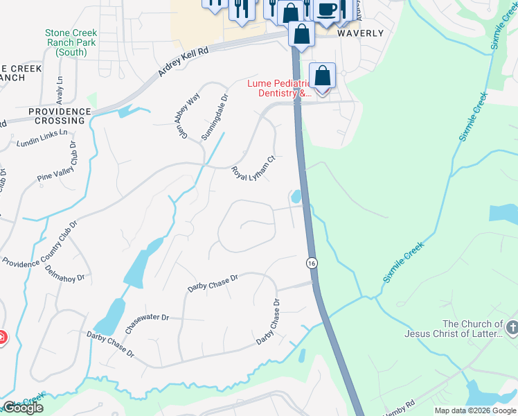 map of restaurants, bars, coffee shops, grocery stores, and more near in Charlotte