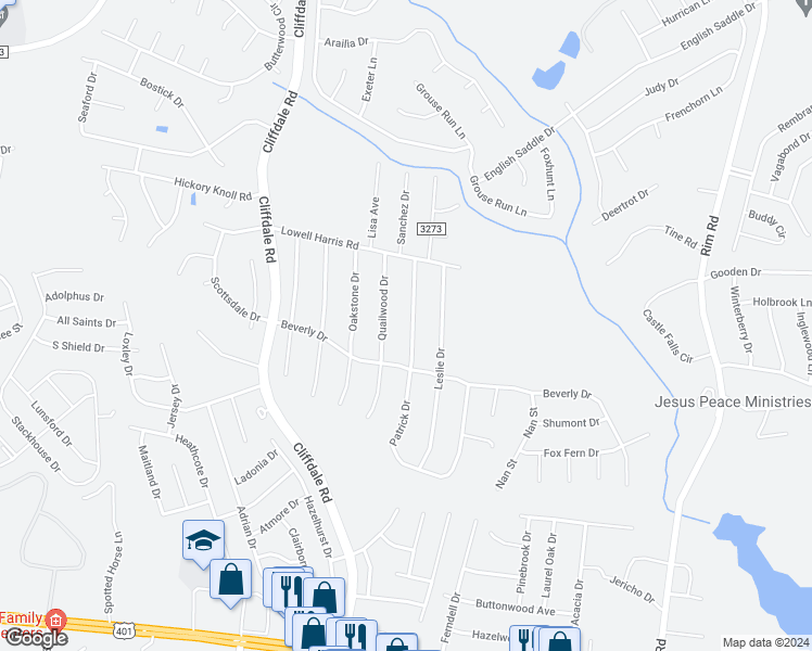 map of restaurants, bars, coffee shops, grocery stores, and more near 1028 Patrick Drive in Fayetteville