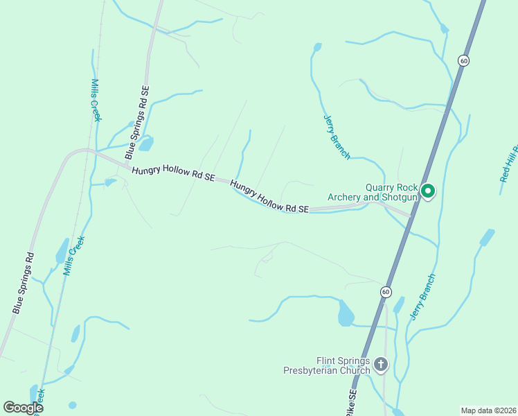 map of restaurants, bars, coffee shops, grocery stores, and more near 375 Hungry Hollow Rd SE in Cleveland