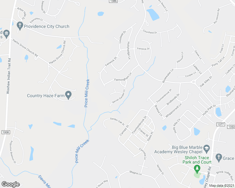 map of restaurants, bars, coffee shops, grocery stores, and more near 2001 Ladybank Court in Indian Trail