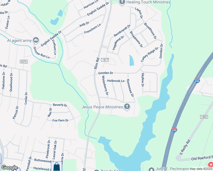 map of restaurants, bars, coffee shops, grocery stores, and more near 929 Winterberry Drive in Fayetteville