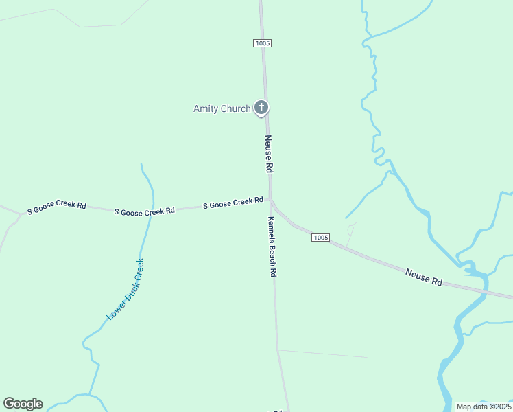 map of restaurants, bars, coffee shops, grocery stores, and more near 45 South Goose Creek Road in Grantsboro