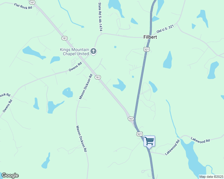 map of restaurants, bars, coffee shops, grocery stores, and more near 1924 South Carolina 161 in York