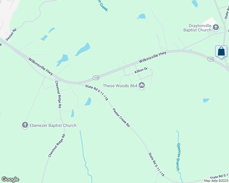 map of restaurants, bars, coffee shops, grocery stores, and more near 101-221 Killion Drive in Gaffney