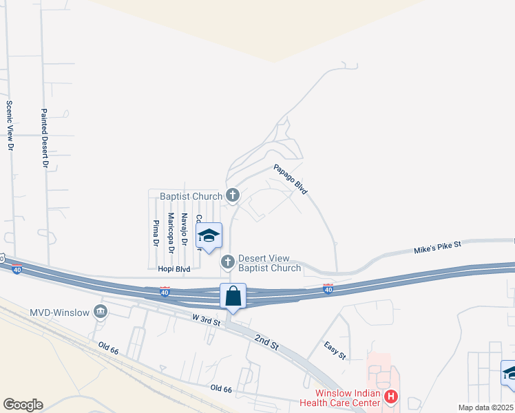 map of restaurants, bars, coffee shops, grocery stores, and more near 200 Kathie Drive in Winslow