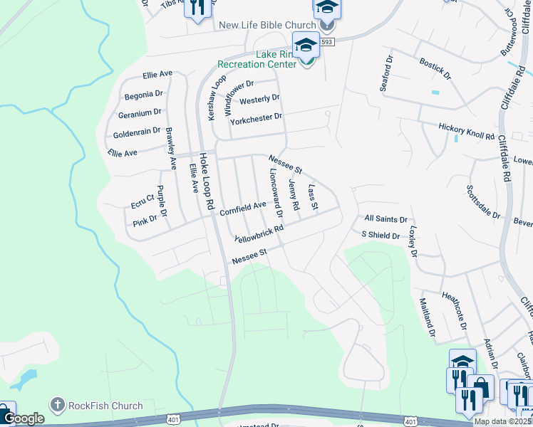 map of restaurants, bars, coffee shops, grocery stores, and more near 2000 Lioncoward Drive in Fayetteville