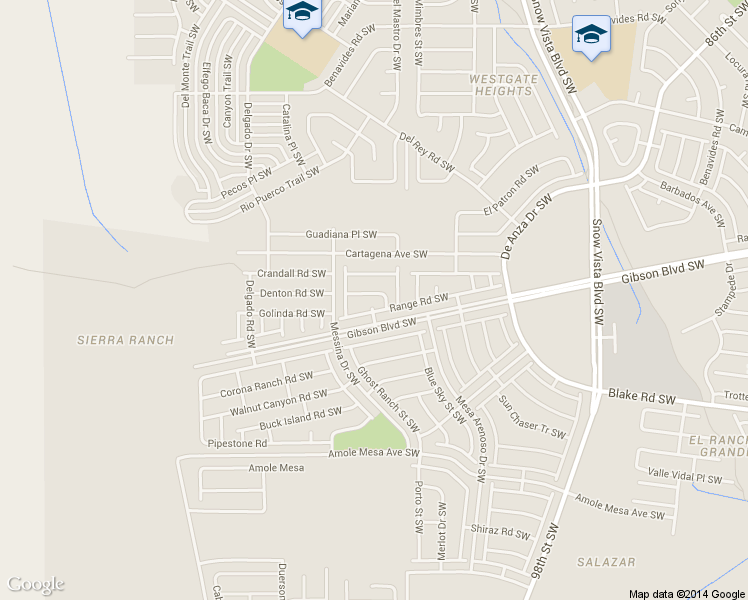 map of restaurants, bars, coffee shops, grocery stores, and more near 2101 Hermosa Creek Drive Southwest in Albuquerque