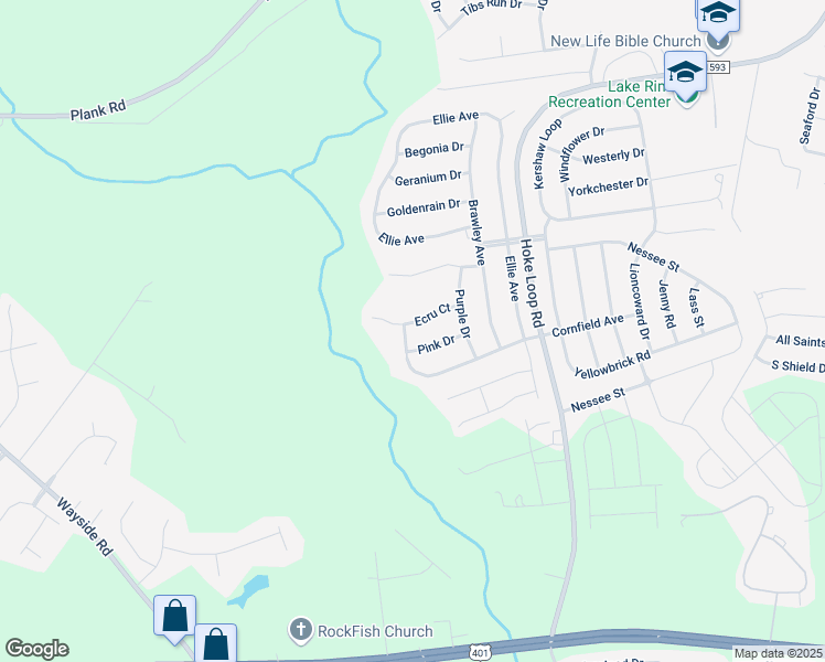 map of restaurants, bars, coffee shops, grocery stores, and more near 6033 Ecru Court in Fayetteville