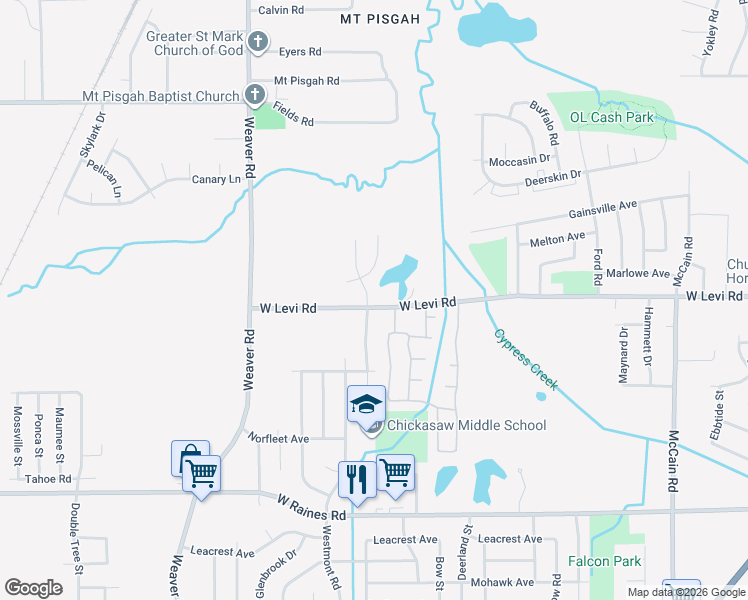 map of restaurants, bars, coffee shops, grocery stores, and more near 3870 Oakshire Street in Memphis